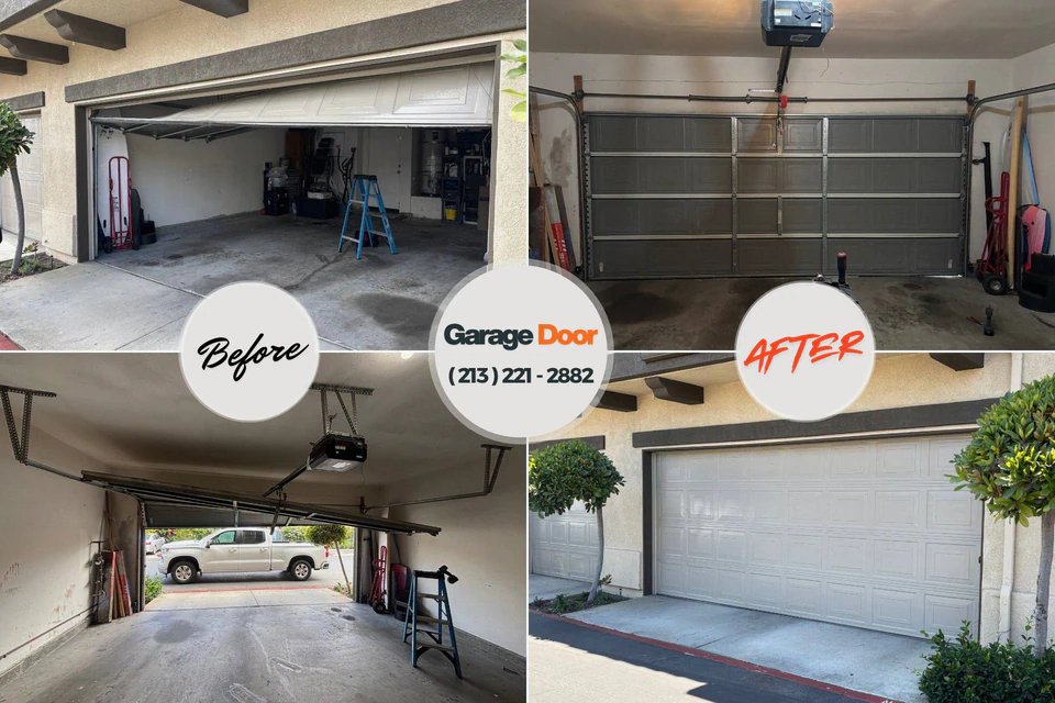 Before and after: garage door repair 28612